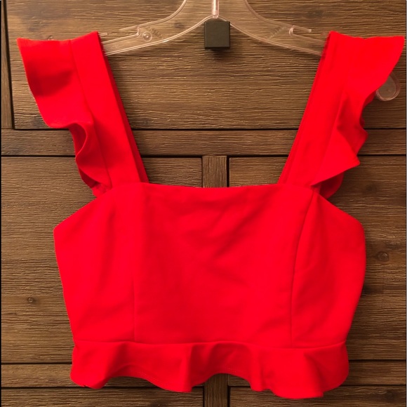 Forever 21 Tops - Ruffle Trim Crop Top